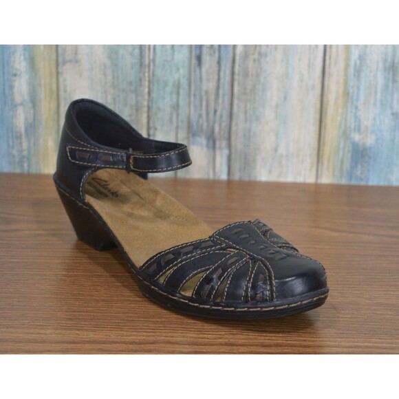Clarks Wendy River Womens Sandals Size 7 M Black Leather Mary Jane Comfort Shoes - Picture 4 of 11